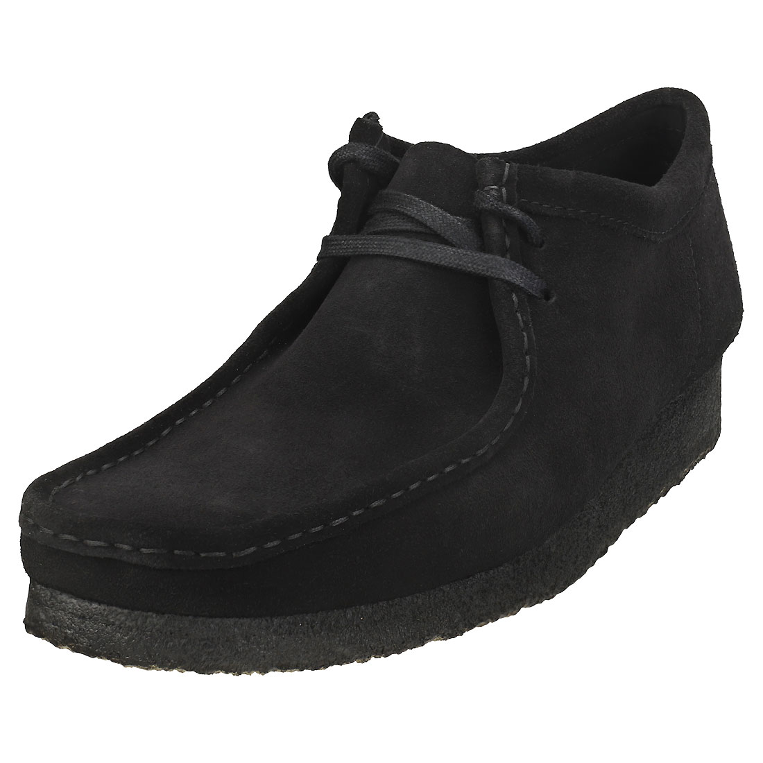 black wallabee shoes