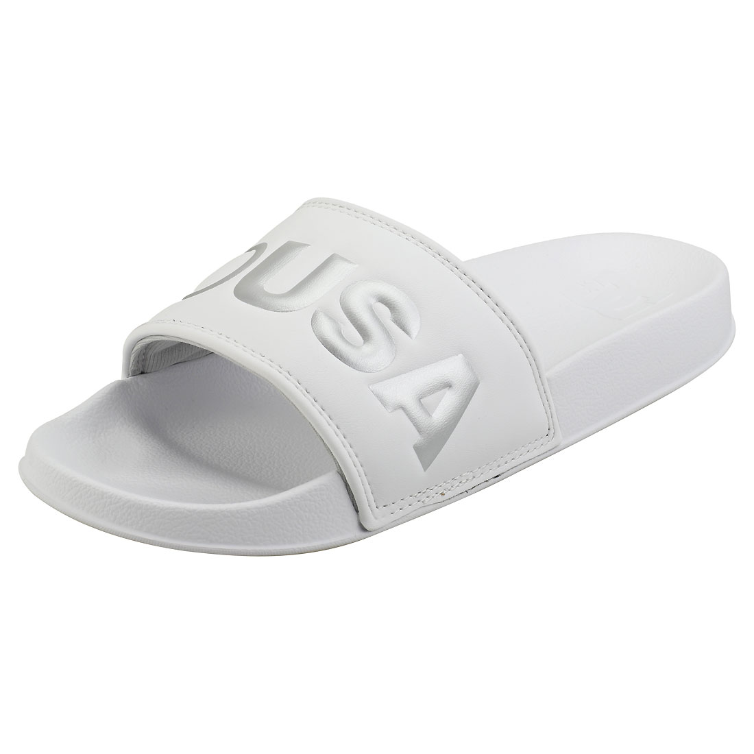 silver slide sandals womens