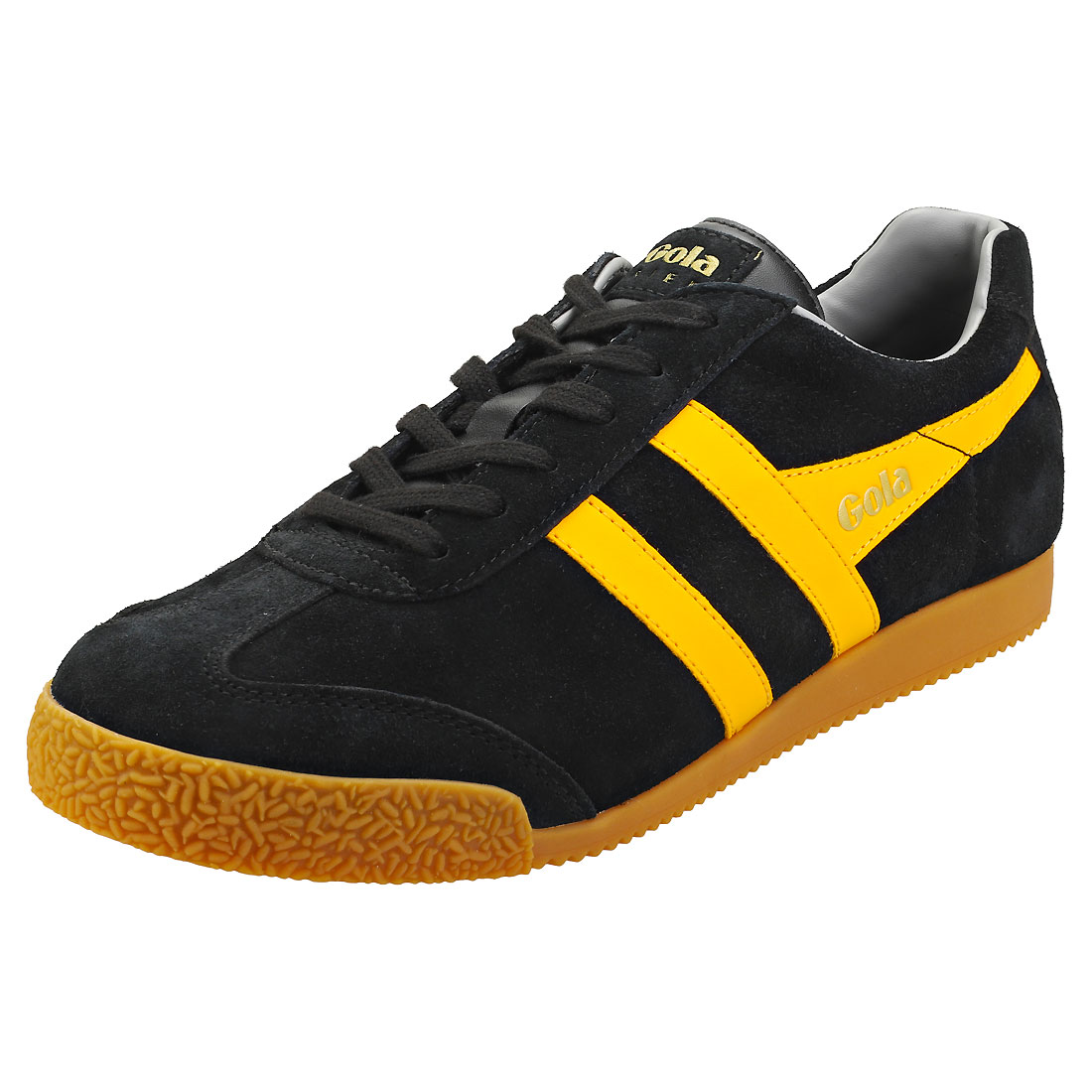 mens black and yellow trainers