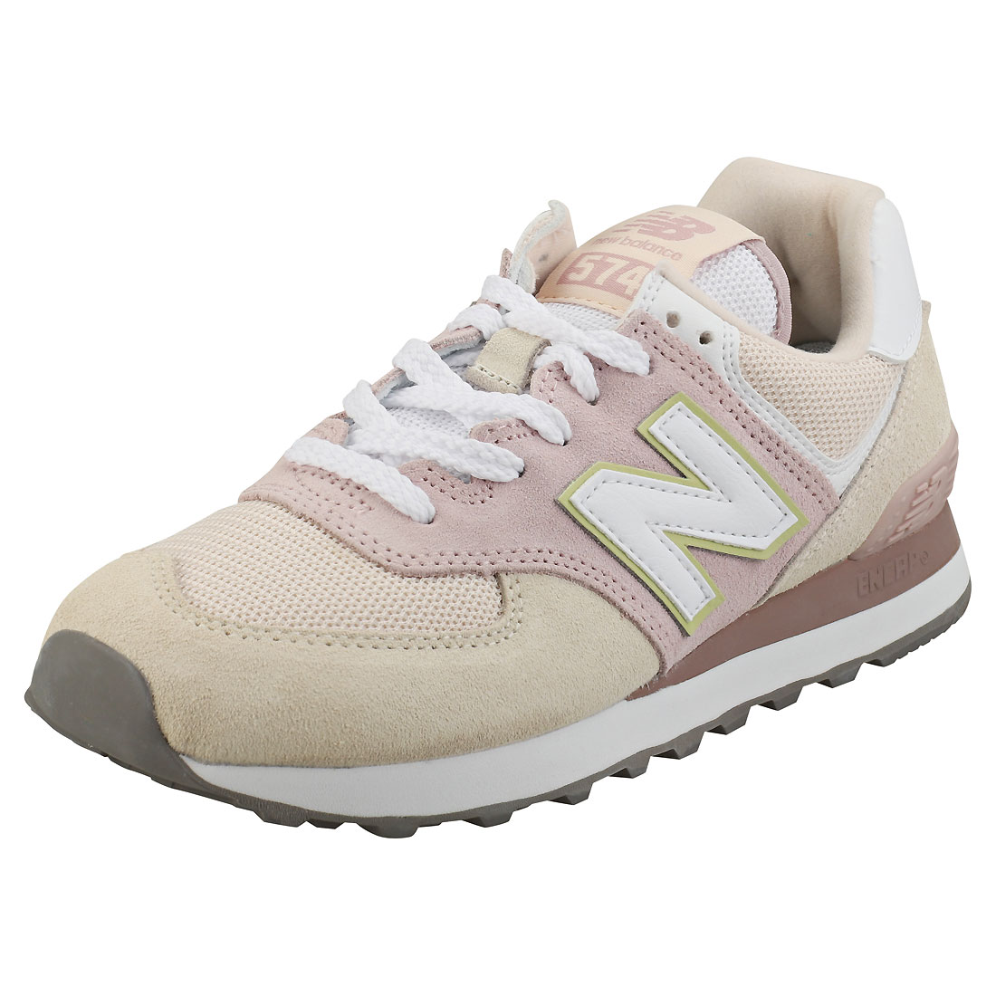 new balance pink 574 v2 suede trainers