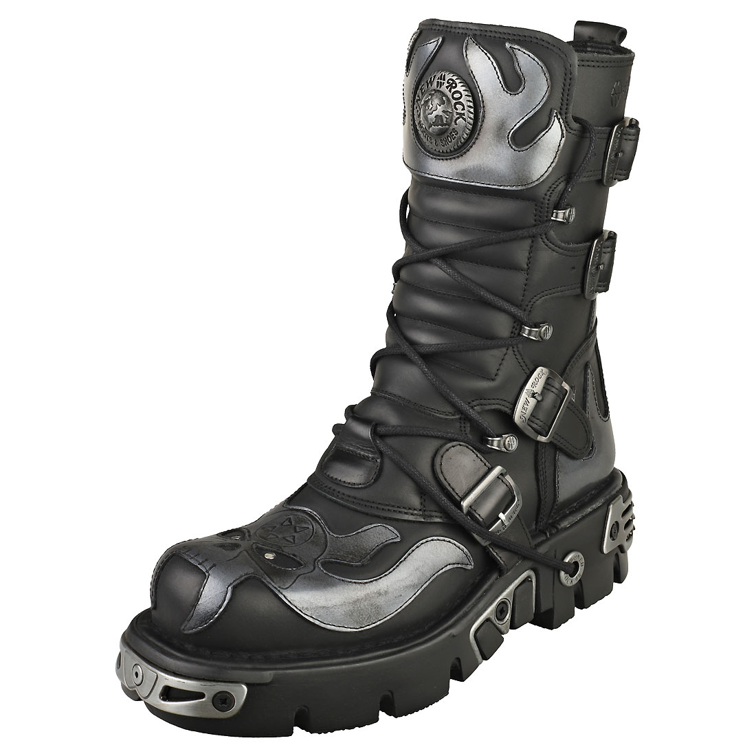 【新品大人気】NEWROCK BOOT LLIC M-107-S2 New Rock Boot Metallic M-107-s2 Unisex Black Platform Boots