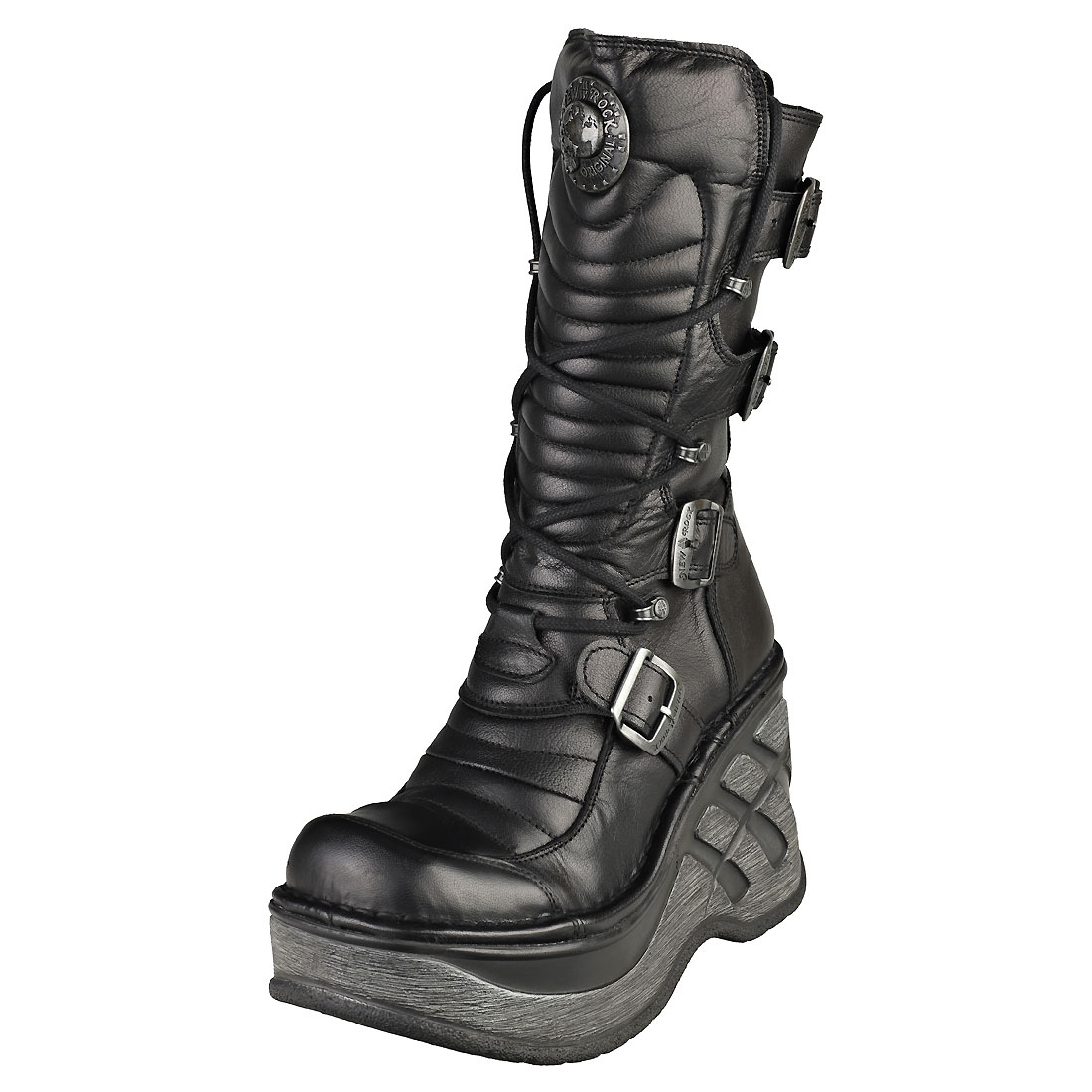 NEW ROCK CUNA M-sp9873-c4 Unisex Black Platform Boots £149.99 - PicClick UK