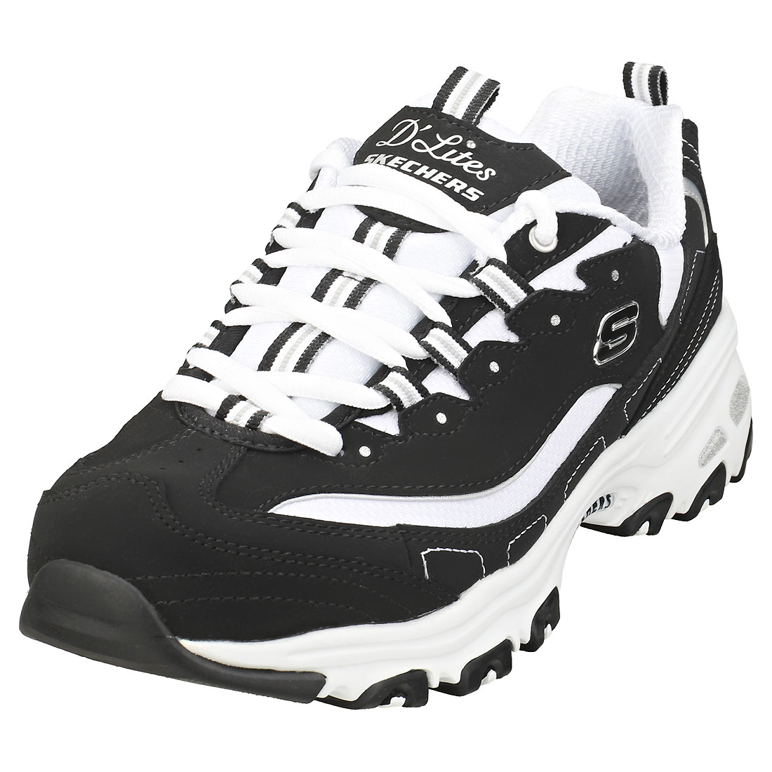 skechers black platform
