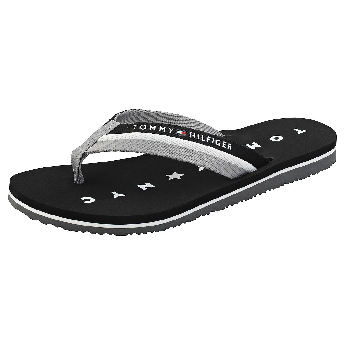 Tommy Hilfiger Tommy Loves Ny Beach Womens Black Flip Flop Sandals - 42 ...