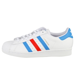 adidas SUPERSTAR Men Classic Trainers in White Blue Red
