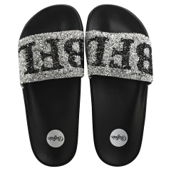 Buffalo JOELLE Women Slide Sandals in Black Silver