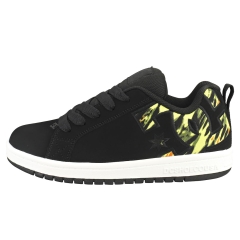 DC Shoes COURT GRAFFIK Kids Skate Trainers in Black Yellow