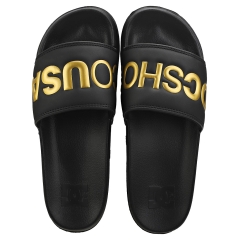 DC Shoes SLIDE SE Women Slide Sandals in Black Gold