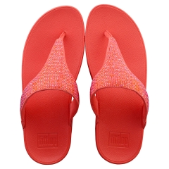 FitFlop LULU CRYSTAL EMBELLISHED Women Platform Sandals in Coral