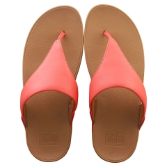 FitFlop LULU LEATHER TOEPOST Women Platform Sandals in Rosy Coral