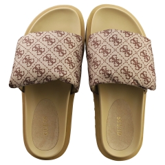 Guess FABETZY 4G LOGO Women Slide Sandals in Beige Brown
