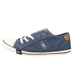 Mustang LACE UP LOW TOP Women Casual Trainers in Jeans Blue