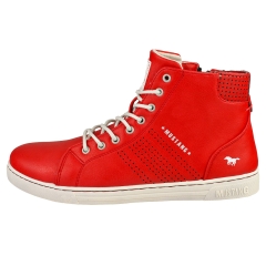 Mustang LACE UP SIDE ZIP MID Women Casual Trainers in Red