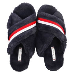 Tommy Hilfiger FURRY HOME Women Slippers Shoes in Navy Red White