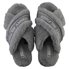 Tommy Hilfiger FURRY HOME Women Slippers Shoes in Steam Grey