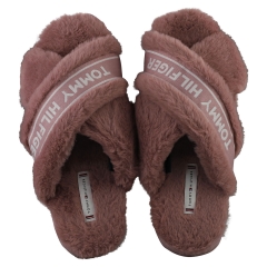 Tommy Hilfiger FURRY HOME Women Slippers Shoes in Mauve