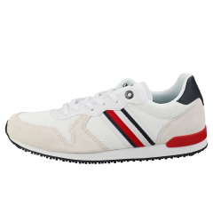 Tommy Hilfiger ICONIC MATERIAL MIX RUNNER Men Casual Trainers in White Blue Red
