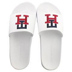 Tommy Hilfiger RAISED EMBROIDERY POOL Men Slide Sandals in White