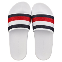 Tommy Hilfiger SHIMMERY RIBBON POOL Women Slide Sandals in White