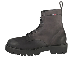 Tommy Jeans LACE UP BRUSHED Men Classic Boots in Dark Ash Black