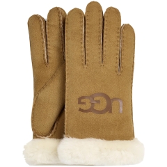UGG SHEEPSKIN LOGO Gloves in Chestnut