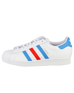 adidas SUPERSTAR Men Classic Trainers in White Blue Red