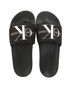 Calvin Klein MONOGRAM CO Men Slide Sandals in Black