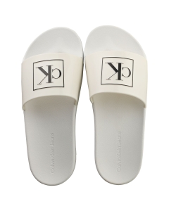 Calvin Klein TRUCK MONOGRAM Women Slide Sandals in White