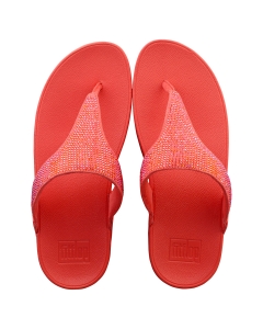 FitFlop LULU CRYSTAL EMBELLISHED Women Platform Sandals in Coral