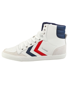 hummel SLIMMER STADIL HIGH Men Casual Trainers in White Blue Red