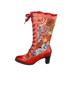 Laura Vita ELCODIEO Women Knee High Boots in Red