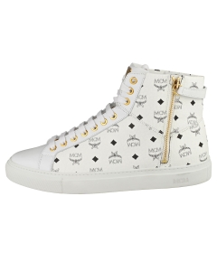 MCM PRINT MID TOP ZIP Men Fashion Trainers in White