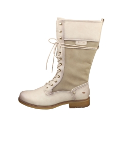 Mustang SIDE ZIP HIGH Women Knee High Boots in Ivory