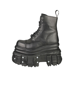 New Rock M-MILI083CCT-C4 Unisex Platform Boots in Black