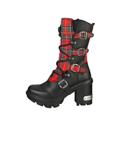 New Rock NEOTRAIL M-NEOTYRE05T-C1 Women Wedge Boots in Tartan Black