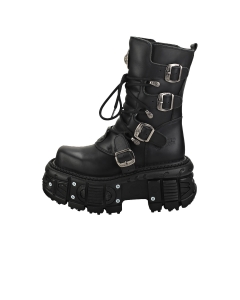 New Rock NEW PUNK AND ROCK Unisex Platform Boots in Black