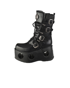 New Rock SPACE METALLIC NEPTUNO BOOTS Unisex Platform Boots in Black