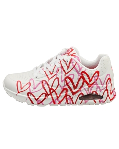 Skechers UNO SPREAD THE LOVE Women Fashion Trainers in White Red Pink