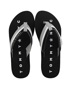 Tommy Hilfiger TOMMY LOVES NY BEACH Women Flip Flop Sandals in Black
