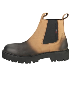 Tommy Jeans BRUSHED CHUNKY Men Chelsea Boots in Cracked Earth Black