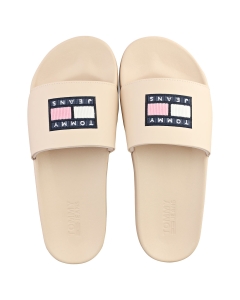 Tommy Jeans FLAG CORDUROY POOL Women Slide Sandals in Smooth Stone