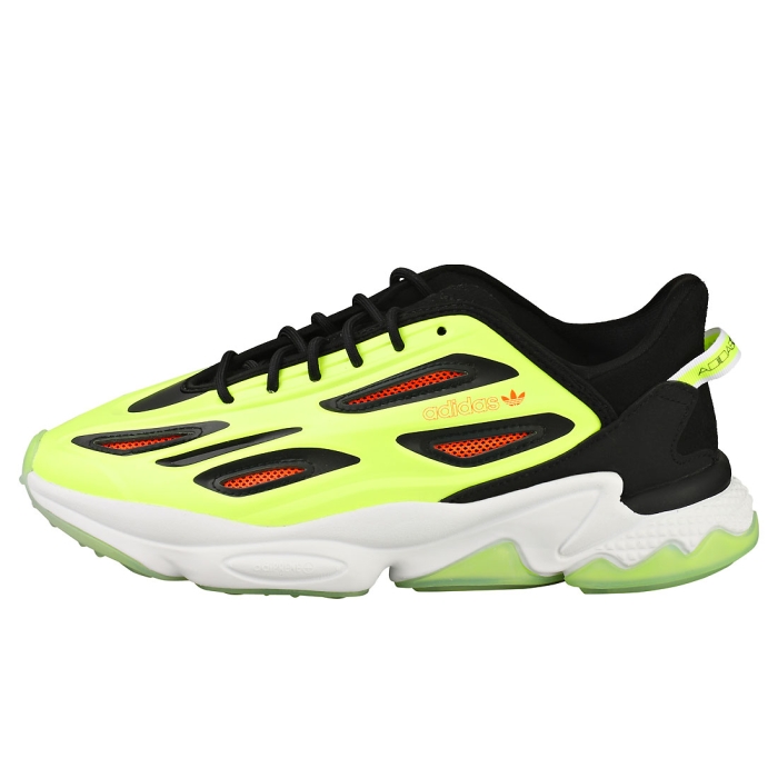adidas originals ozweego celox trainers in black with yellow laces