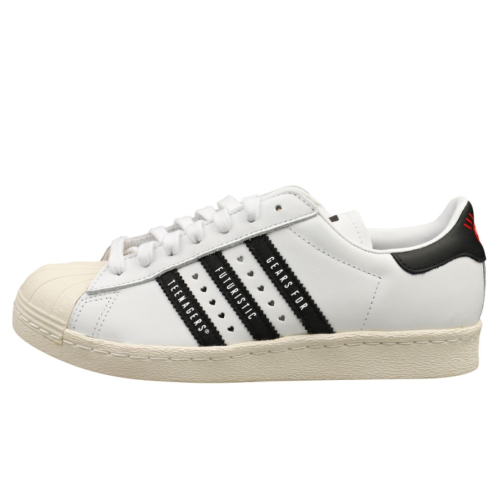 adidas SUPERSTAR 80S HUMAN MADE Men Classic Trainers in White Black