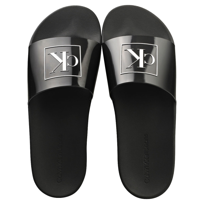 Calvin Klein TRUCK MONOGRAM RUBBER Men Slide Sandals in Black