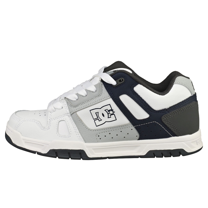 DC Net Navy White Gum Mens Leather Skate Trainers 