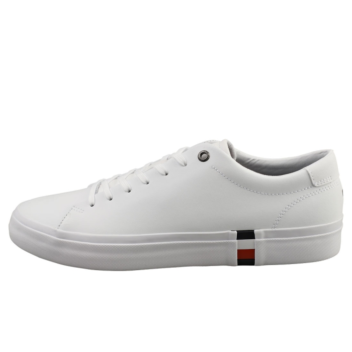 Tommy Hilfiger CORPORATE LEATHER DETAIL VULC Men Casual Trainers in White