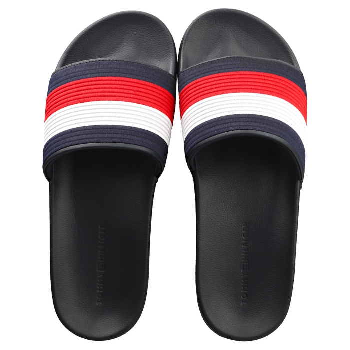 Tommy Hilfiger CORPORATE POOL Men Slide Sandals in Navy Red White