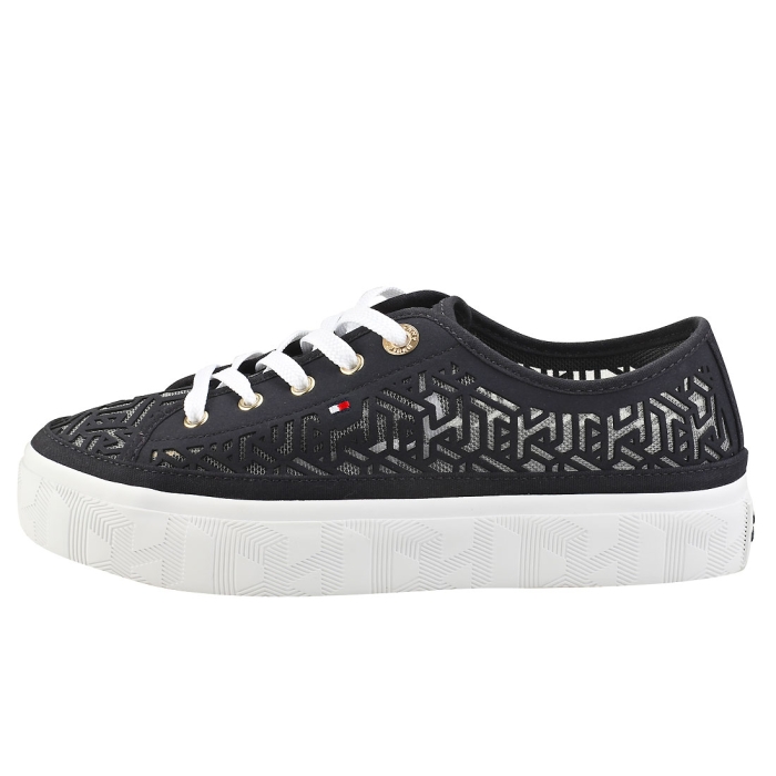 tommy hilfiger monogram flatform trainers