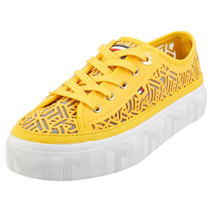 tommy hilfiger monogram flatform trainers
